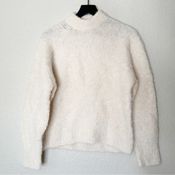 Madewell Sweater Womens Wool-Alpaca Blend Bouclé-Knit Oversized Alabaster S NEW - Picture 2 of 8